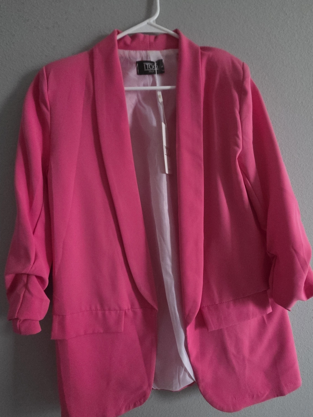 t/o Vibrant Pink Open-Front Blazer